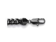 PalmBeach Jewelry Men s 10.5 mm Curb Link Chain Bracelet in Black Ruthenium 10