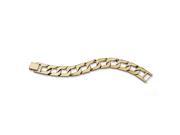 PalmBeach Jewelry Men s Curb Link Bracelet 18k Gold Plated 10