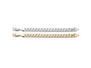 Men s 12 mm Curb Link Bracelet BOGO Set 10 Lengths Buy Yellow Gold Tone Get Silvertone FREE