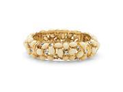 PalmBeach Jewelry Ecru Cabochon and Crystal Bracelet in Yellow Gold Tone