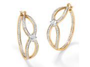 PalmBeach Jewelry 4.20 TCW Round Cubic Zirconia 14k Yellow Gold Plated Inside Out Hoop Earrings
