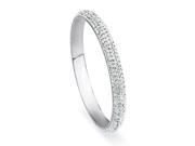 PalmBeach Jewelry Pave Crystal Bangle Bracelet in Stainless Steel
