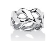 PalmBeach Jewelry Crossover Link Style Ring in Sterling Silver