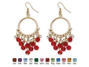 Birthstone Chandelier Earrings with Crystal Accents in Yellow Gold Tone July Simulated Ruby