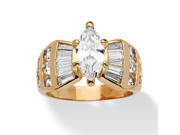 PalmBeach Jewelry 3.69 TCW Marquise Cut Cubic Zirconia Ring in 14k Gold Plated