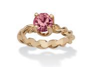 PalmBeach Jewelry Round Birthstone 10k Gold Baby Ring Charm October Simulated Tourmaline