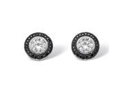 PalmBeach Jewelry 2.05 TCW Round Cubic Zirconia Halo Stud Earrings in Platinum over Sterling Silver