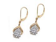 PalmBeach Jewelry Diamond Accent Cluster Drop Earrings in 18k Gold over Sterling Silver