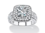 PalmBeach Jewelry 2.75 TCW Round Cubic Zirconia Double Halo Ring in Platinum over Sterling Silver