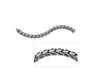 PalmBeach Jewelry Men s Serpent Link Bracelet in Antiqued Stainless Steel