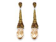 PalmBeach Jewelry 54245 Golden Crystal Briolette Drop Earrings Made with SWAROVSKI ELEMENTS in Silvertone