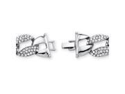 PalmBeach Jewelry Crystal Curb Link Bracelet in Silvertone