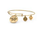 PalmBeach Jewelry Butterfly Charm Bangle Bracelet in Antique Gold Tone