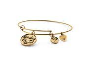 PalmBeach Jewelry Grandma Charm Bangle Bracelet in Antique Gold Tone
