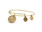 PalmBeach Jewelry Peace Charm Bangle Bracelet in Antique Gold Tone