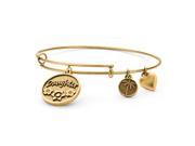PalmBeach Jewelry Daughter Charm Bangle Bracelet in Antique Gold Tone
