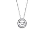 .45 TCW CZ in Motion TM Cubic Zirconia Halo Pendant Necklace in Rhodium Plated Sterling Silver
