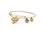 PalmBeach Jewelry Love Charm Bangle Bracelet in Antique Gold Tone