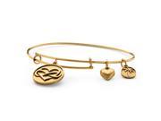 PalmBeach Jewelry Infinity Heart Charm Bangle Bracelet in Antique Gold Tone