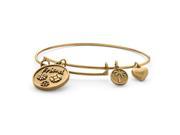 PalmBeach Jewelry Friend Charm Expandable Bangle Bracelet in Antiqued Gold Tone 7 9