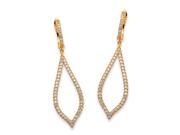 1.56 TCW Pave Cubic Zirconia Drop Leaf Earrings in 14k Yellow Gold over Sterling Silver