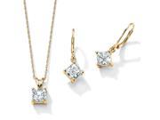 4.80 TCW Princess Cut Cubic Zirconia 2 Pc. Set in 14k Yellow Gold over .925 Sterling Silver