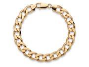 PalmBeach Jewelry Men s Curb Link Bracelet in 14k Yellow Gold over Sterling Silver