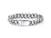 PalmBeach Jewelry Men s 13 mm Curb Link Bracelet in Stainless Steel 10 Length