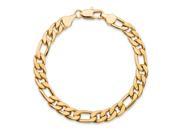 PalmBeach Jewelry Men s Figaro Link 6.5 mm Gold Ion Plated Chain Bracelet 8