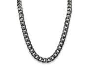 PalmBeach Jewelry Men s 12 mm Curb Link Necklace Black Ruthenium Plated 24