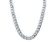 PalmBeach Jewelry Men s 12 mm Curb Link Necklace in Silvertone 30