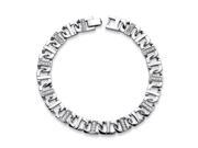 PalmBeach Jewelry Men s 1.10 TCW Cubic Zirconia 10 mm Mariner Link Bracelet in in Silvertone 8 3 4