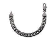 PalmBeach Jewelry Men s 12 mm Curb Link Bracelet Black Ruthenium Plated 9
