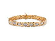 PalmBeach Jewelry Men s Diamond Accent Pave Style Link Bracelet 18k Yellow Gold Plated 8.5