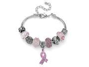 PalmBeach Jewelry Pink Crystal Bali Style Bracelet