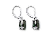 PalmBeach Jewelry Oval Cut Mount St. Helens Inspired Green Crystal Earrings in .925 Sterling Silver