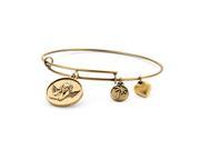 PalmBeach Jewelry Angel Charm Bangle Bracelet in Antique Gold Tone