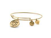 PalmBeach Jewelry Sister Charm Bangle Bracelet in Antique Gold Tone