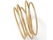 PalmBeach Jewelry Textured and Polished 5 Piece Bangle Bracelet Set in Yellow Gold Tone