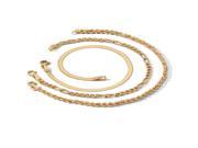 PalmBeach Jewelry 3 Piece Ankle Bracelet Set in 18k Gold over Sterling Silver