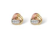 PalmBeach Jewelry Love Knot Earrings in Tri Tone 10k Gold
