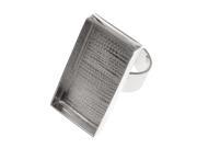 Amate Studios Silver Plated Rectangle Bezel Adjustable Ring 17x33mm 1