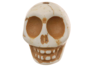 White Turquoise Gem Carved Skull Beads 17X21mm 10