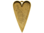 Nunn Design Antiqued Gold Plated Pewter Bezel Large Heart Pendant 2 1 8 Inch