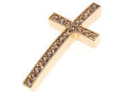 Beadelle Crystal 50mm Curved Cross Pave Bar Gold Plated Crystal 1 Piece