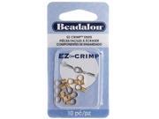 Beadalon Gold Plated EZ Crimp Cord Ends 10 Pieces