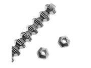 Rhodium Plated Pewter Hexagon Rondelle Beads 3mm 50