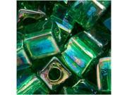 Miyuki 4mm Cube Beads Transp. Emerald Green AB 179 10Gr