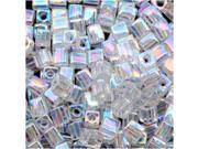 Miyuki 4mm Cube Beads Crystal Clear AB 250 10 Gr