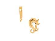 Gold Plated Clasp Bail For Hanging Pendants 15 X 3mm
